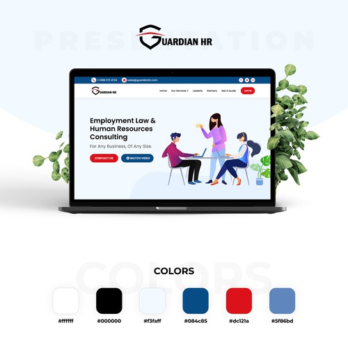 HR design with the title 'Guardian HR - Webstie Design'