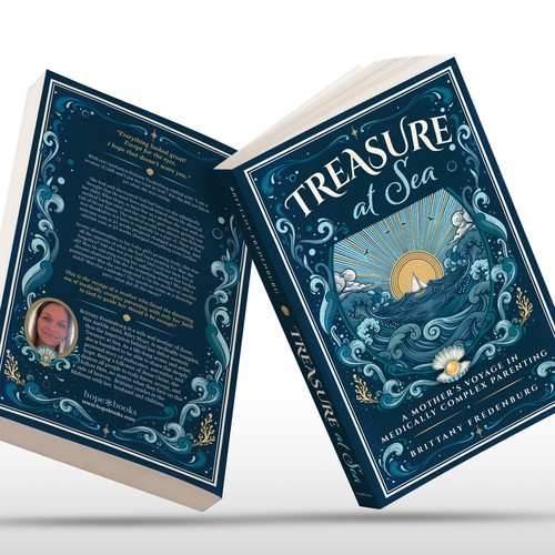 Nautical design with the title 'Treasure at Sea — Book Cover Design'