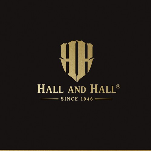 Modern vintage logo with the title 'Hall and Hall'