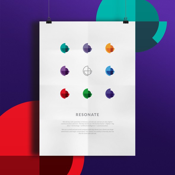 Overlay logo with the title 'Vivid and colorful logo for Resonate'