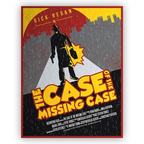 Movie design with the title 'Design a movie poster for the short film "The Case of the Missing Case"'