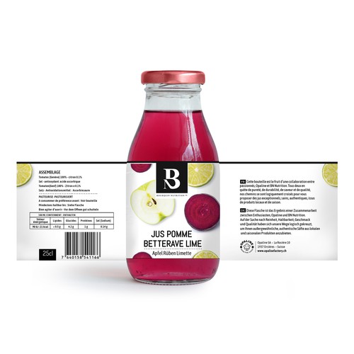 Natural label with the title 'Bottle label design'