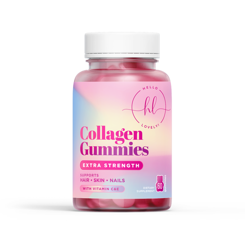 Nail design with the title 'Collagen Gummies'