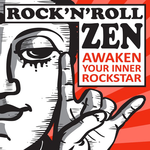 Buddha design with the title 'Rock'n'Roll Zen'