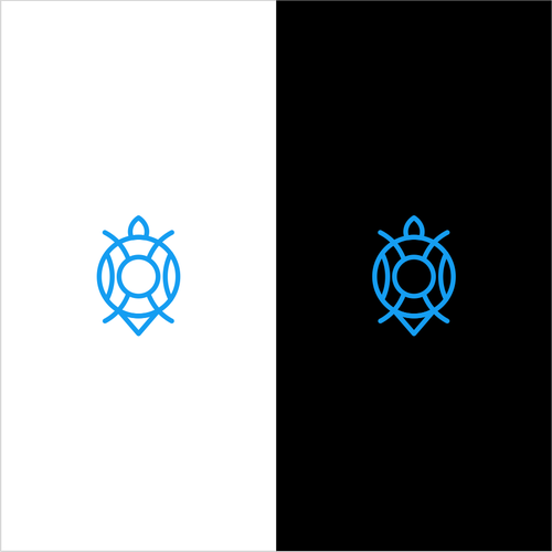 Animal logo with the title 'turtle monoline'