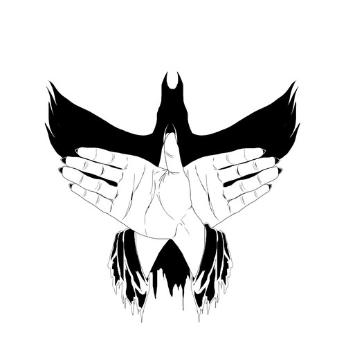 Tattoo artwork with the title 'Create hand shadow puppet tattoo design'