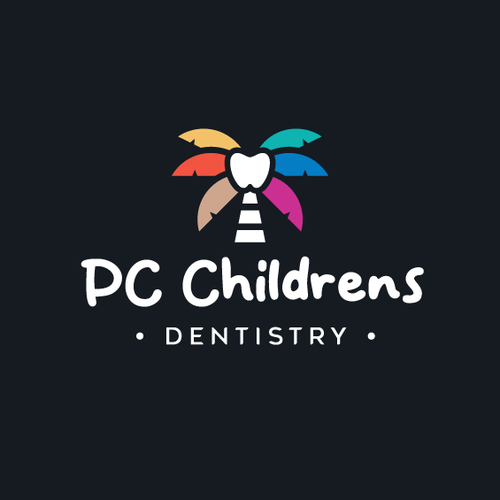Palm tree design with the title 'PC Childrens Dentistry'