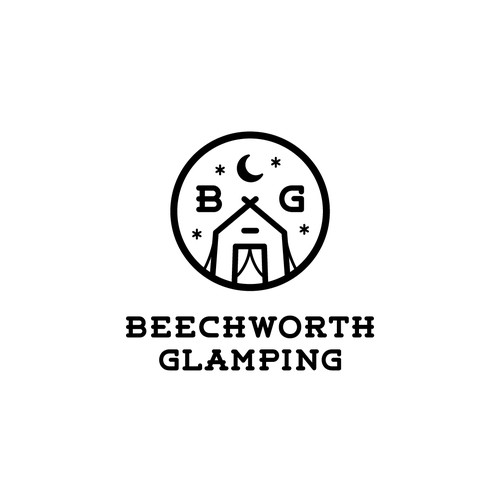 Road trip logo with the title 'Logo design for glamping company'
