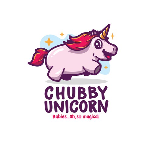 Unicorn logo with the title 'Cute Unicorn logo'