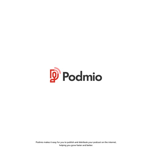 Microphone logo with the title 'Logo For Podcast Hosting'