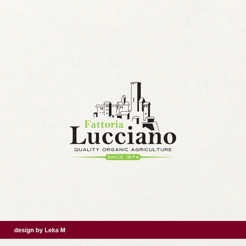 Castle design with the title 'Fattoria Lucciano'