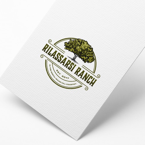 Stamp design with the title 'Vintage retro logo for Rilassari Ranch !'