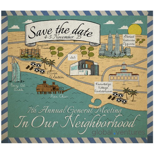 Dubai design with the title 'Whimsical Map Design'