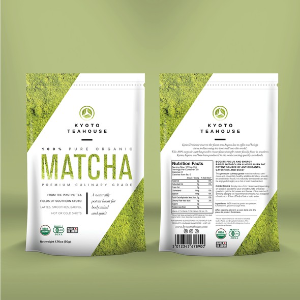 Match design with the title 'Matcha Tea packaging'