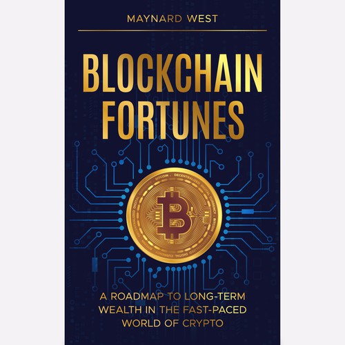 Digital book cover with the title 'Blockchain Fortunes Book Cover'