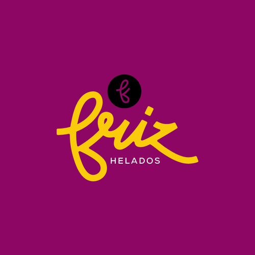 Calligraphy logo with the title 'Lettering for an ice-cream place.'