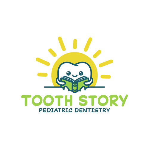 Dental logo with the title 'Tooth Story Pediatric Dentistry'