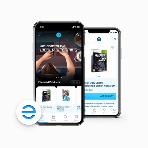 IOS design with the title 'eStores iOS App Redesign'