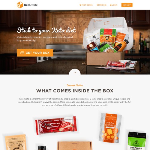 Food website with the title 'Homepage design '