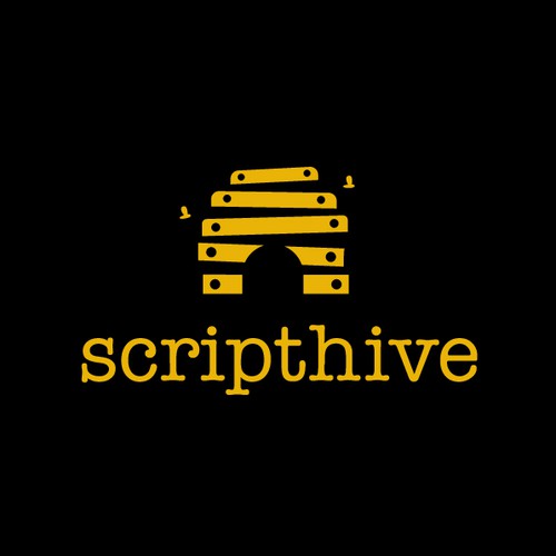 Beehive logo with the title 'Logo for a screenplay database'
