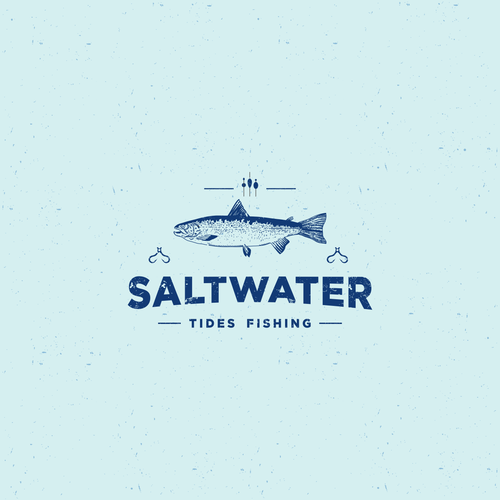 Fishing hook logo with the title 'SALTWATER'