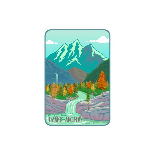 Graphic illustration artwork with the title 'Designe for Ozark Aromaz'
