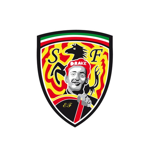 Sports car logo with the title 'Ferrari Logo Community Contest'