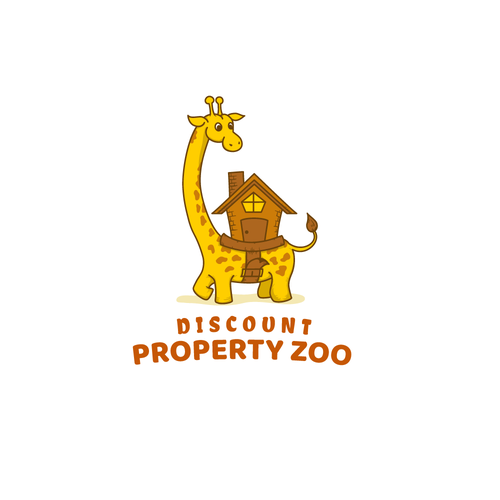 Yellow brand with the title 'Logo Concept for Discount Property Zoo'