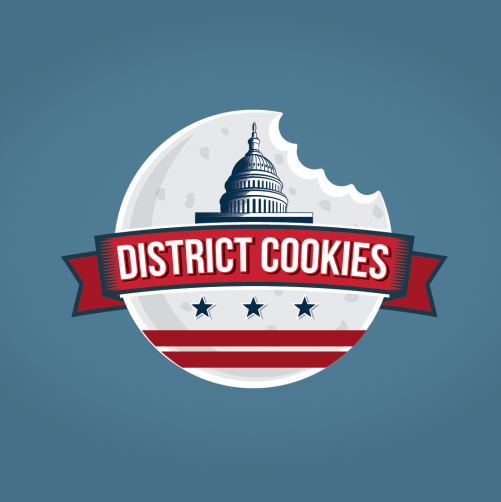 Crest logo with the title 'New logo wanted for District Cookies'