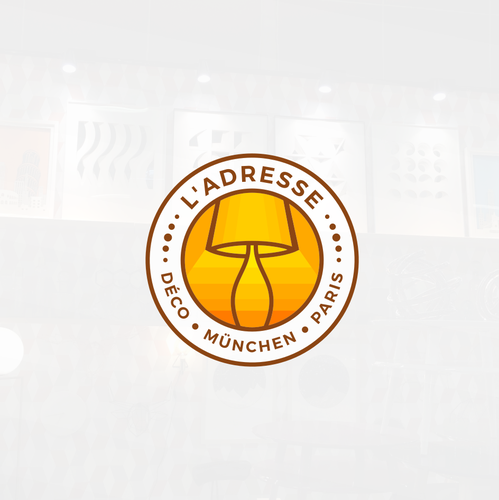 Orange brand with the title 'Vibrant logo for french-style decoration store.'