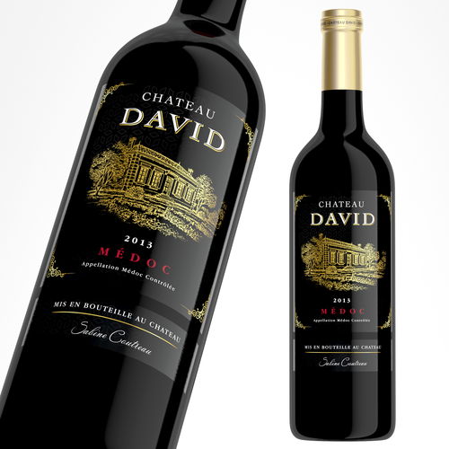 Contrast design with the title 'Wine label design'