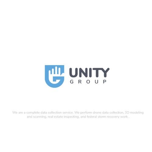 Unity design with the title 'Very Creative minimalistic logo design for drone data collection company'