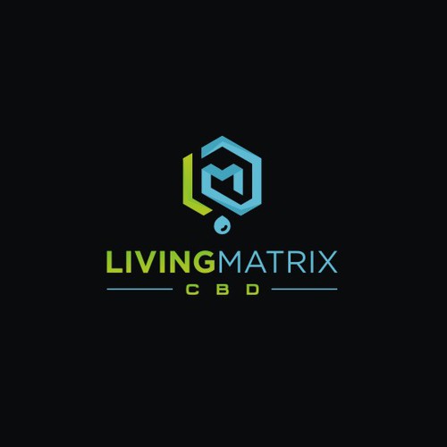 Science design with the title 'Geometric Modern logo for Living Matrix CBD and cannabis oil '