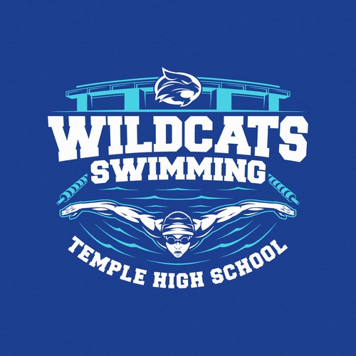 Team t-shirt with the title 'modern T-shirt design for Texas high school swim team'