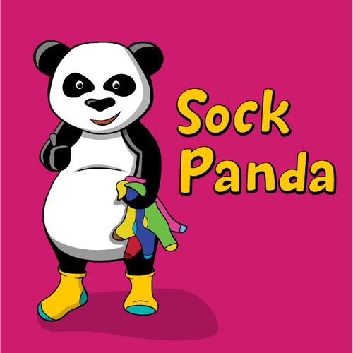 Sock design with the title 'Panda'