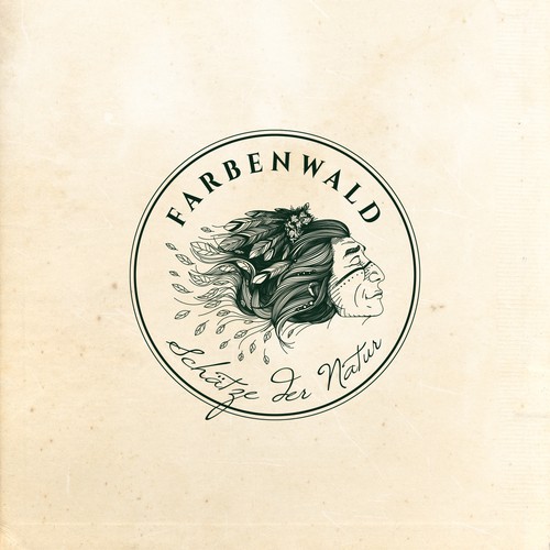Nature logo with the title 'Shaman logo design for Farbenwald'