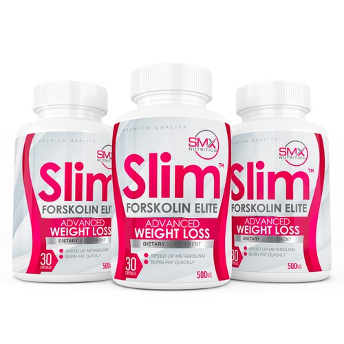 Supplement packaging with the title 'Supplement Label Design'