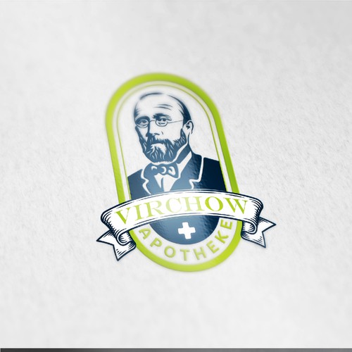 Store brand with the title 'Virchow portrait logo design'