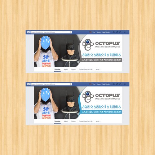 Header design with the title 'Facebook cover '