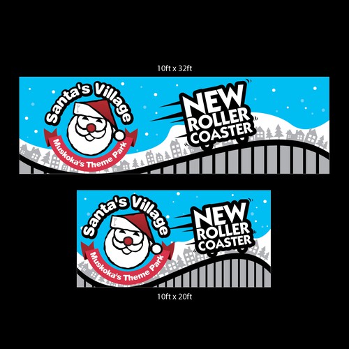 X-mas design with the title 'Santa Village Billboard Design'
