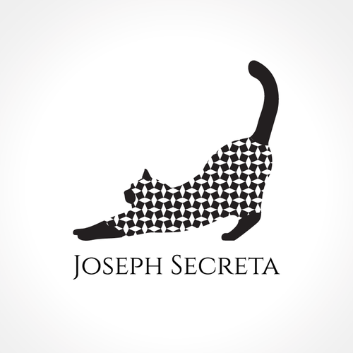 Cat illustration with the title 'Joseph Secreta Cat - Sharp, Sophisticated, Endearing'