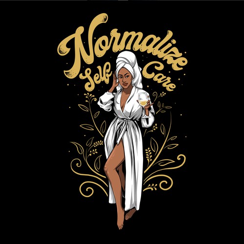 Girls' t-shirt with the title ' T-shirt Collection Self Care Theme For Women of Color'