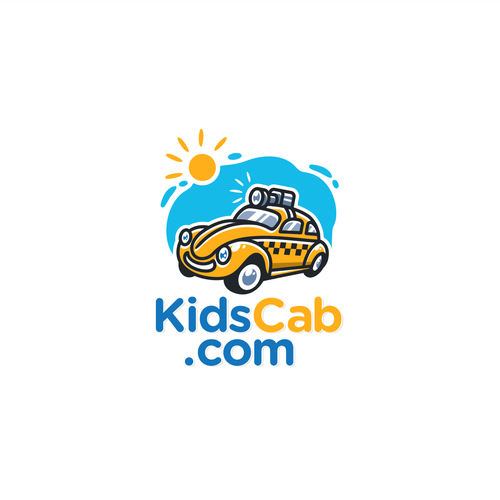 Children's design with the title 'Fun cartoon style logo for KidsCab.com'