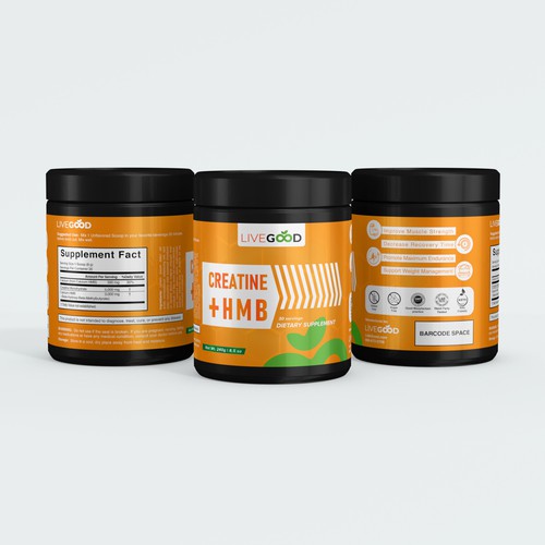 Fitness packaging with the title 'Jar packaging label Design'