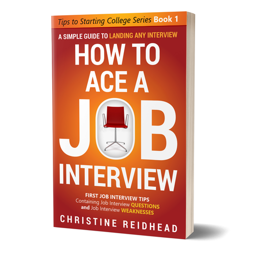 Interview design with the title 'Book cover for getting job guide'