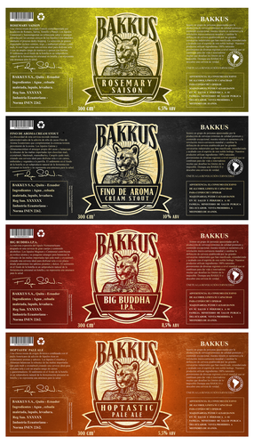 Alcohol label with the title 'product label for BAKKUS'