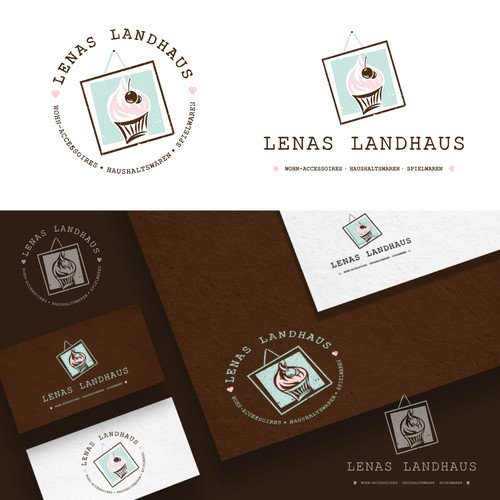Cake design with the title 'Lenas Landhaus cafe'