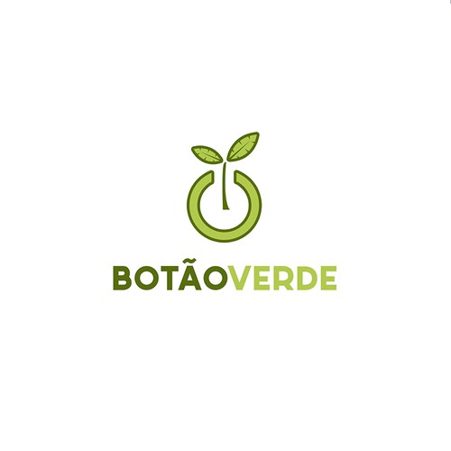 Button logo with the title 'Green Button Tech Startup Logo Design'