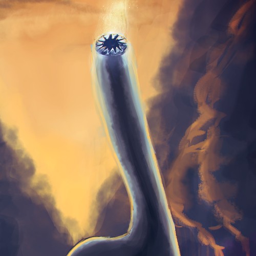 Monster artwork with the title 'Mythical Storm Creature Illustration'