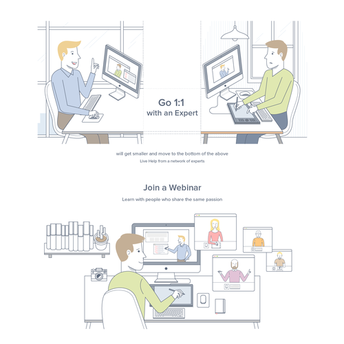 Line art illustration with the title 'Illustration for Instawize Website'